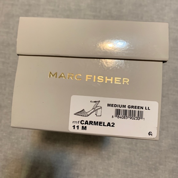 NWT Green Snakeskin Marc Fisher Carmela Heels - Picture 4 of 6